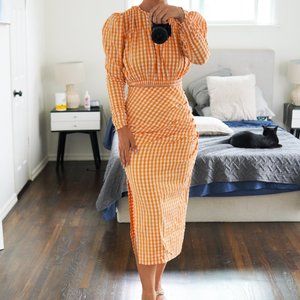 BRAND NEW ZARA MIDI SKIRT + CROPPED BLOUSE SET